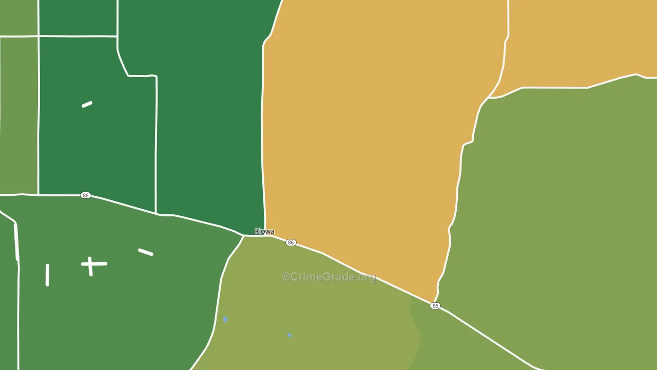 Kiowa, CO Map of Burglary Rates
