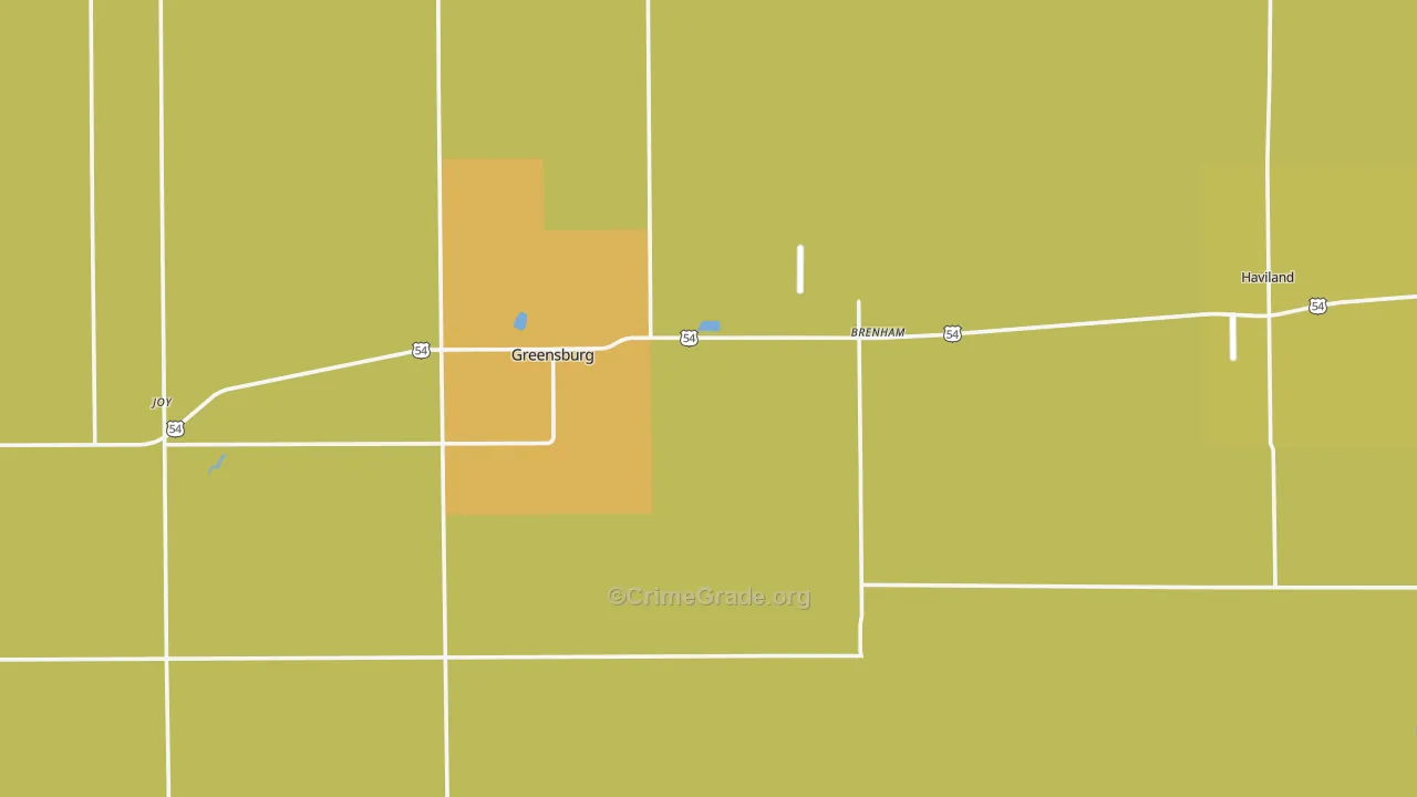 Kiowa County, KS Map of Burglary Rates