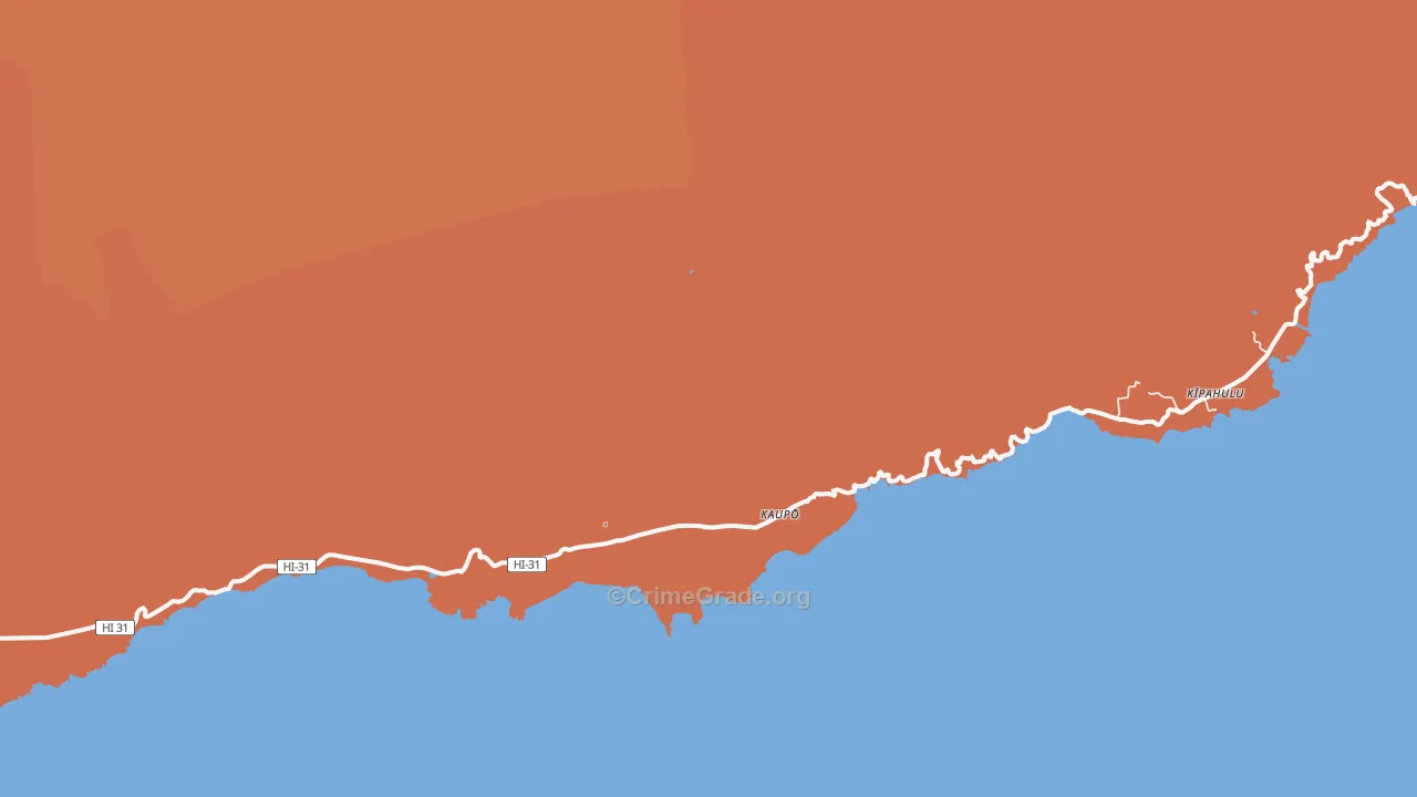 Kipahulu, HI Map of Burglary Rates