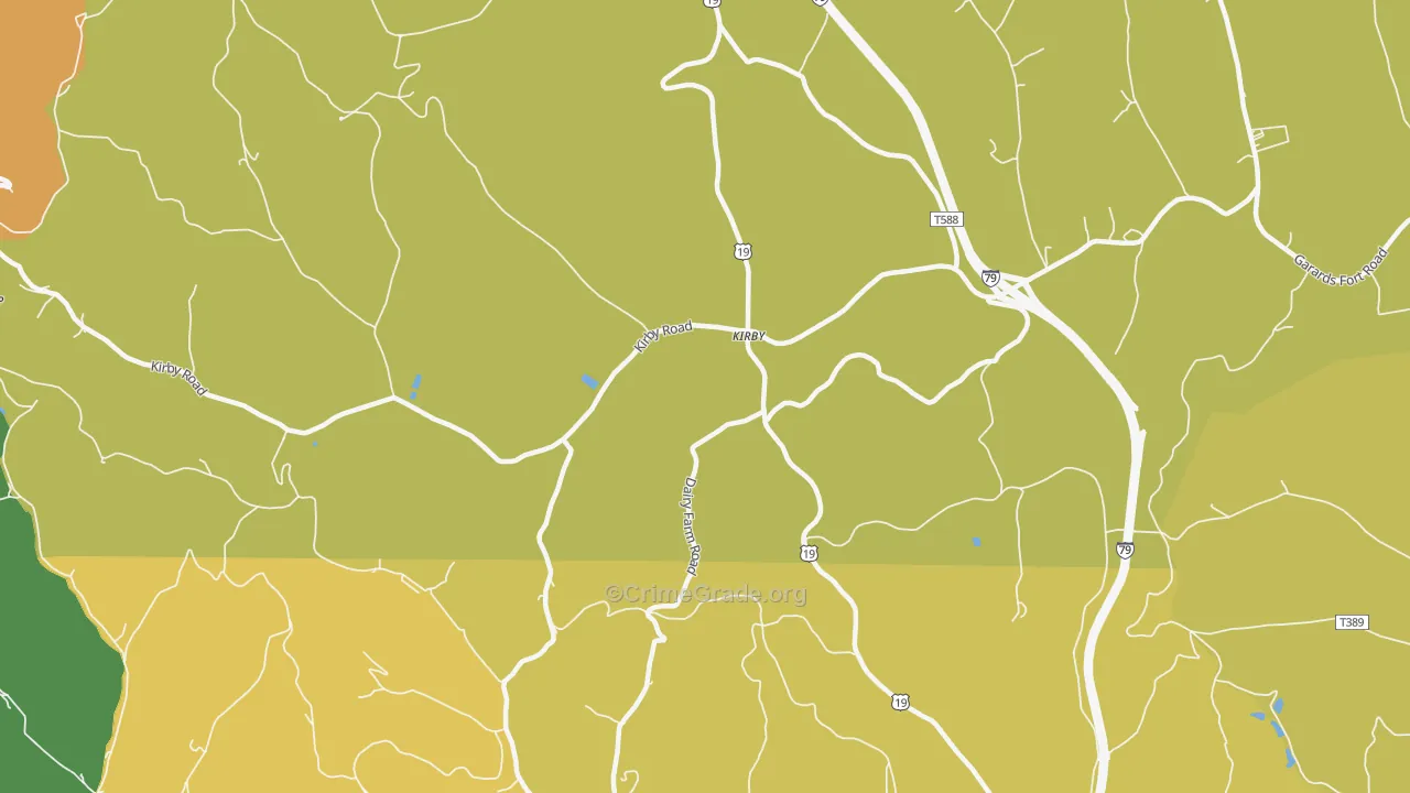 Kirby, PA Map of Burglary Rates
