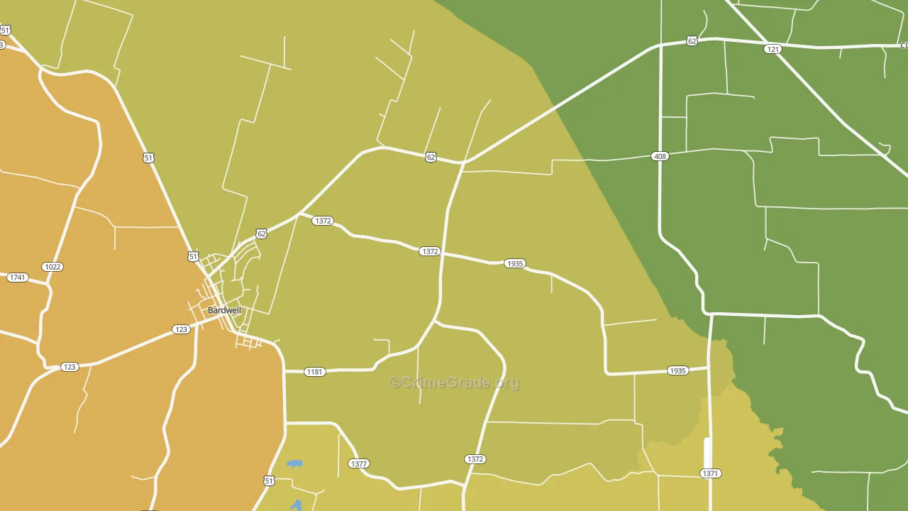 Kirbyton, KY Map of Burglary Rates