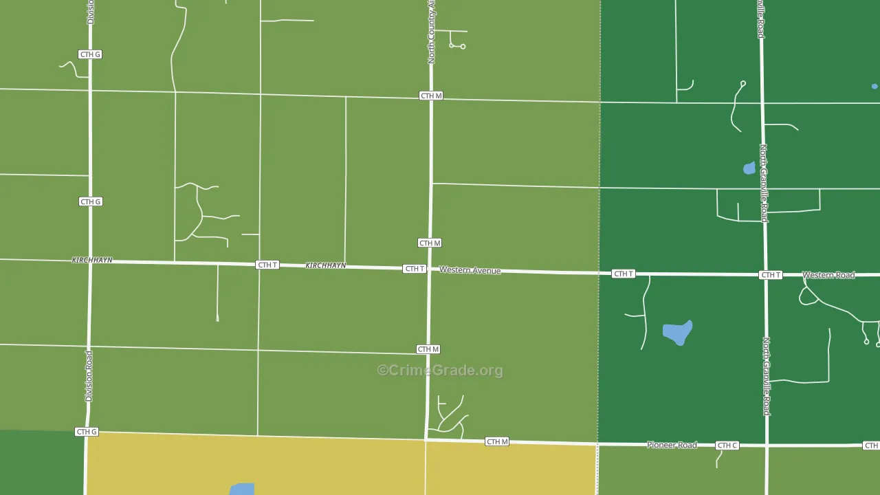 Kirchhayn, WI Map of Burglary Rates
