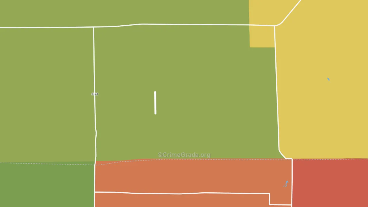 Kirk, CO Map of Burglary Rates