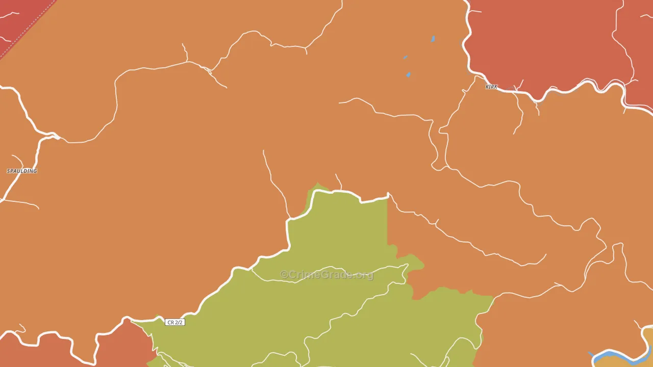 Kirk, WV Map of Burglary Rates