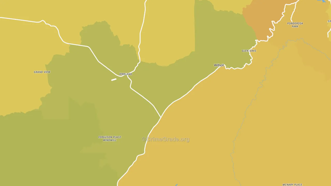 Kirkland, AZ Map of Burglary Rates
