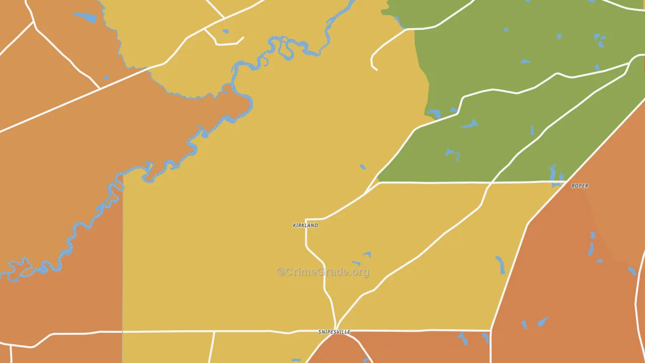 Kirkland, GA Map of Burglary Rates