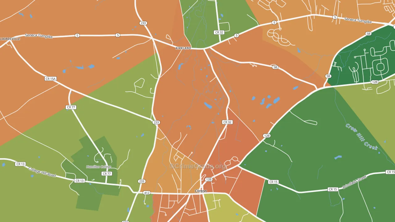 Kirkland, NY Map of Burglary Rates