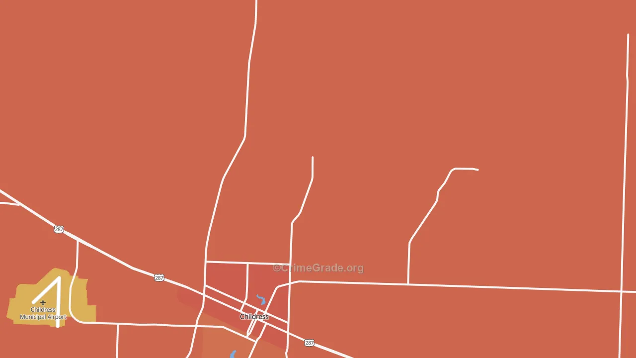 Kirkland, TX Map of Burglary Rates