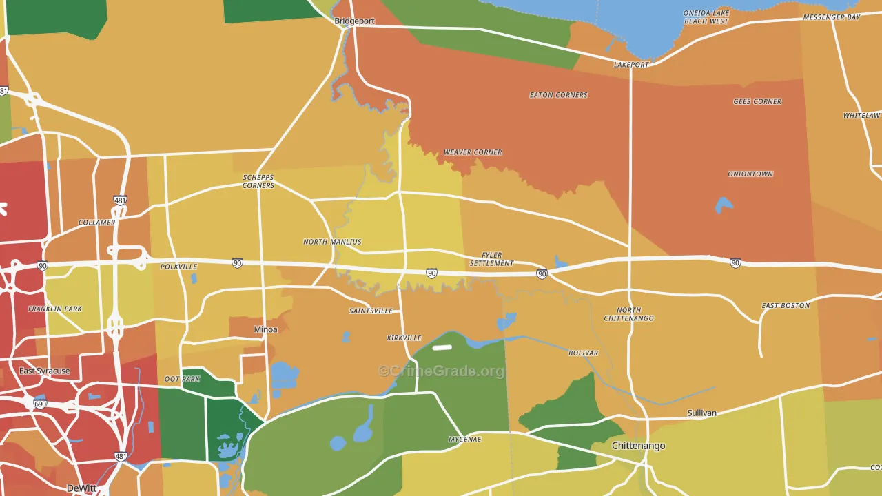 Kirkville, NY Map of Burglary Rates
