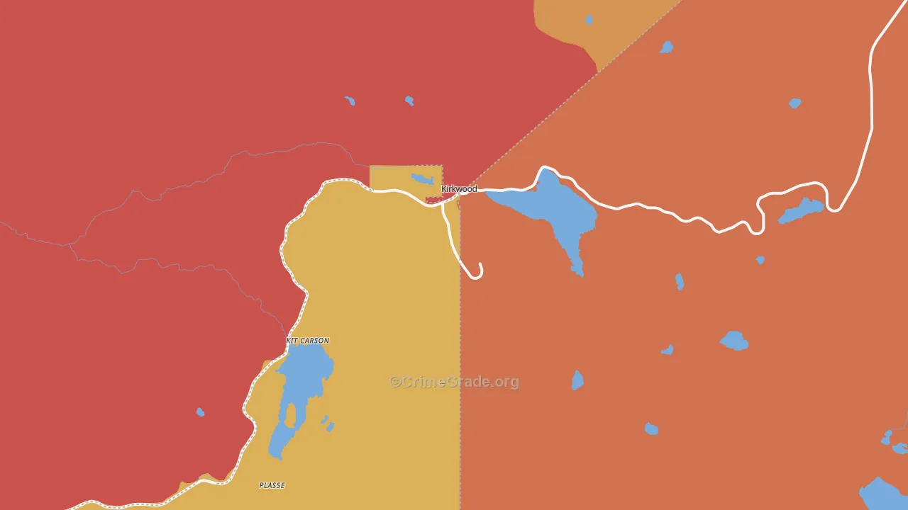 Kirkwood, CA Map of Burglary Rates