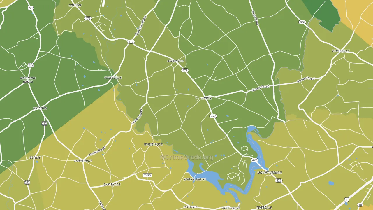 Kirkwood, PA Map of Burglary Rates