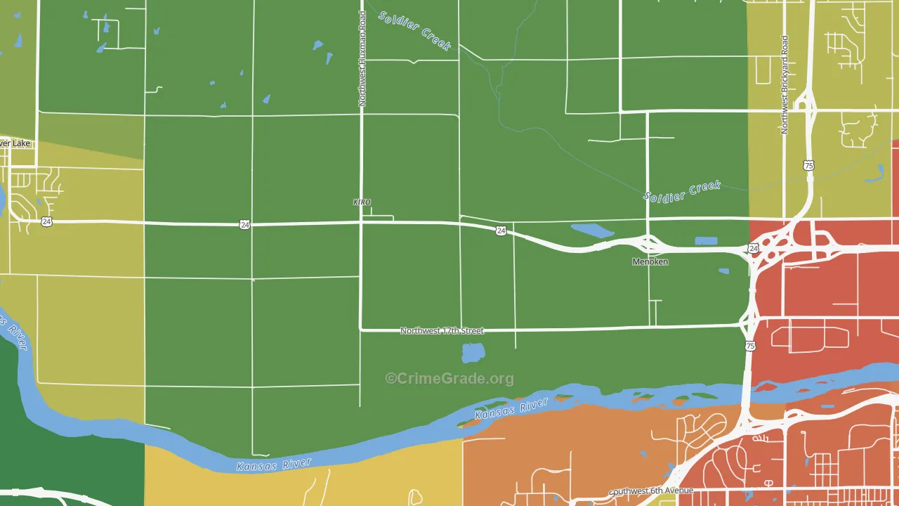 Kiro, KS Map of Burglary Rates