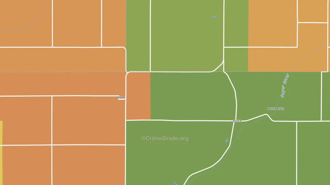 Kiron, IA Map of Burglary Rates