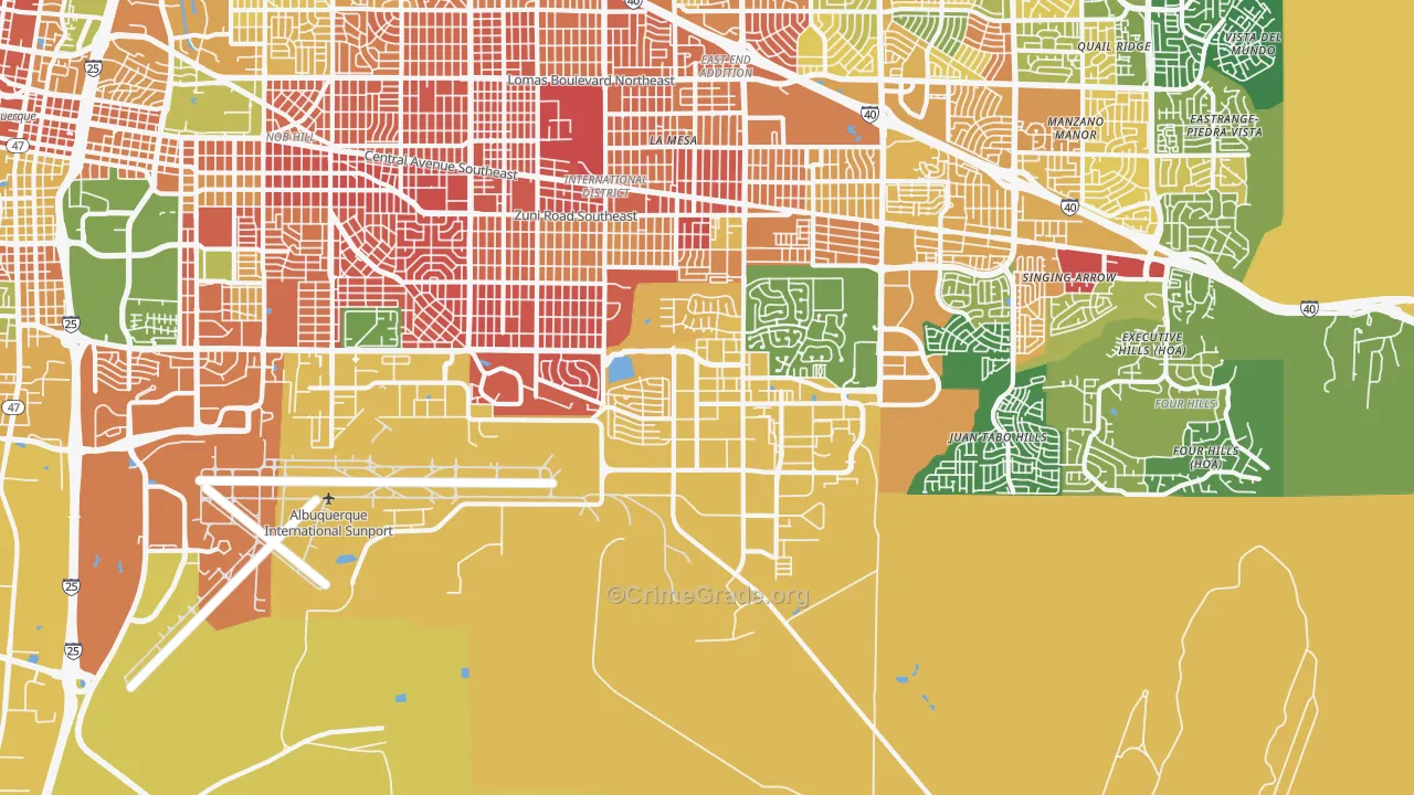 Kirtland Afb, NM Map of Burglary Rates