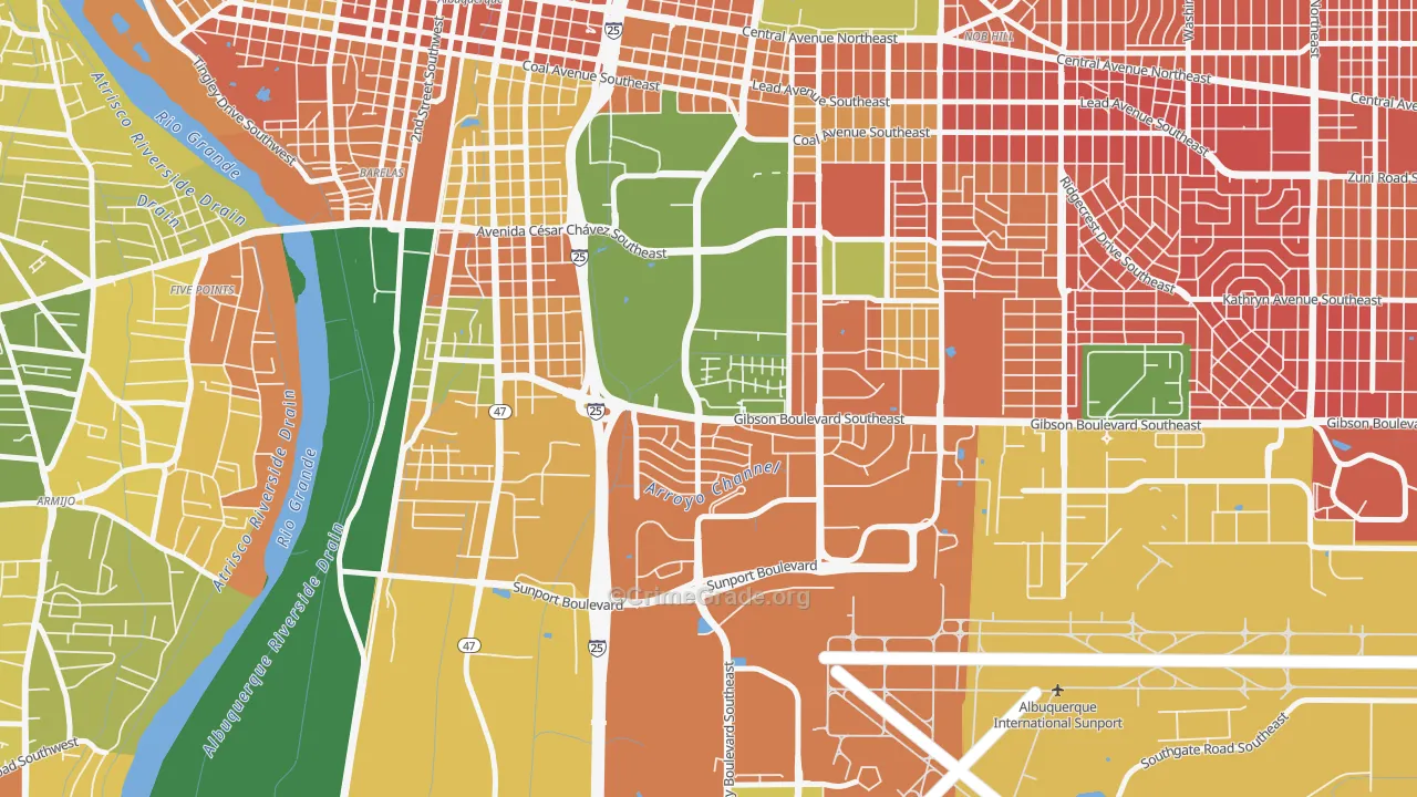 Kirtland Community, Albuquerque, NM Map of Burglary Rates