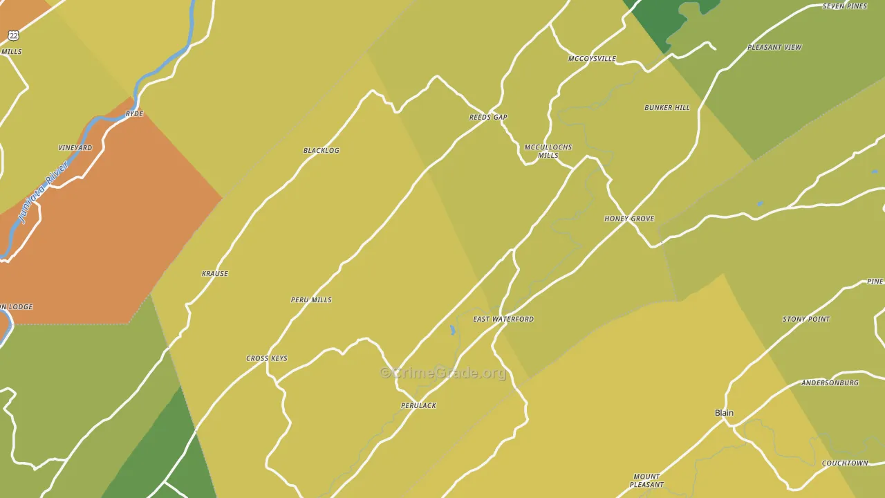 Kistler, PA Map of Burglary Rates