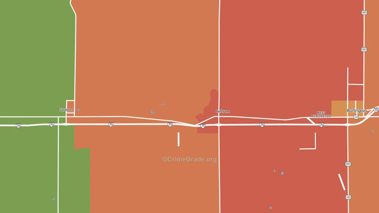 Kit Carson County, CO Map of Burglary Rates