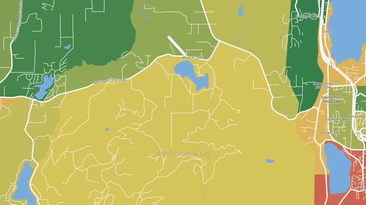 Kitsap Lake, WA Map of Burglary Rates