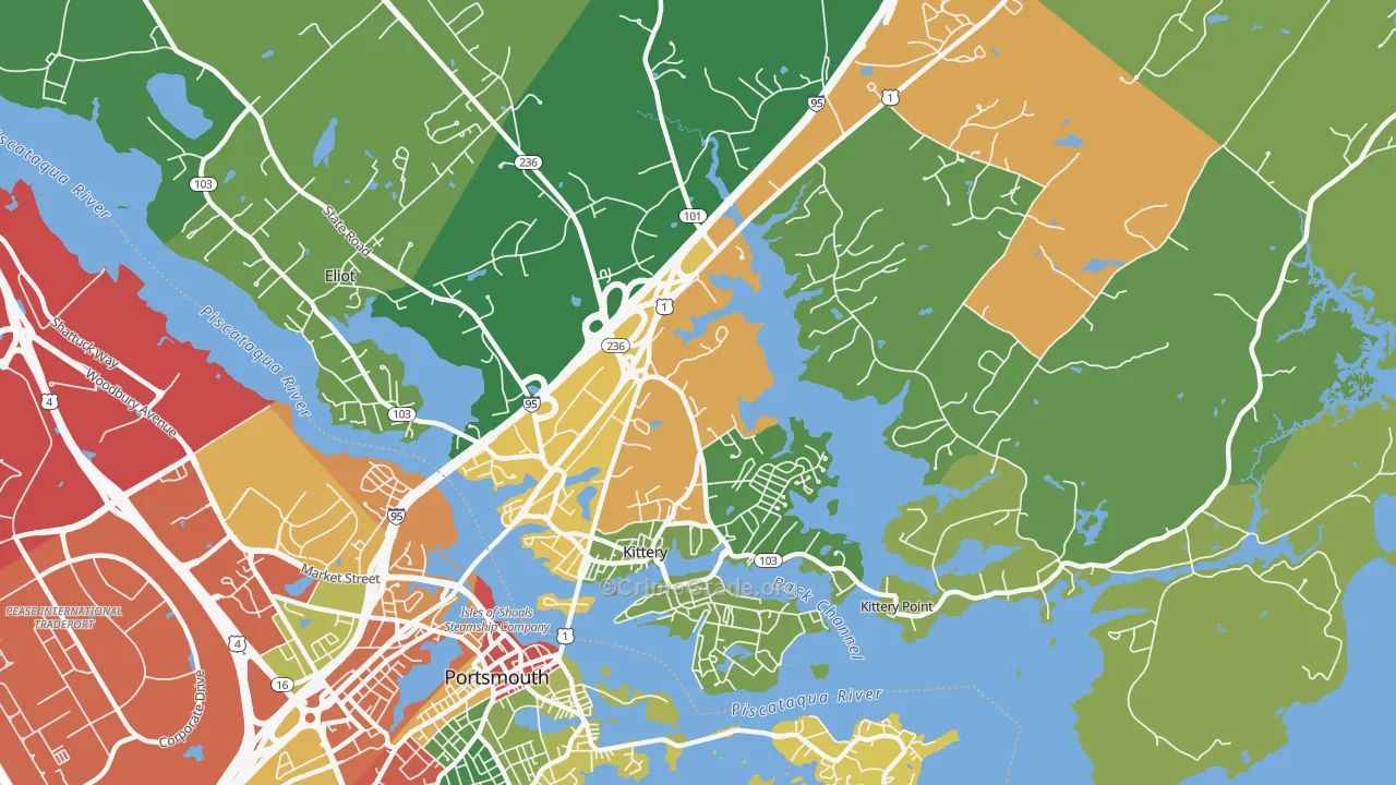 Kittery, ME Map of Burglary Rates
