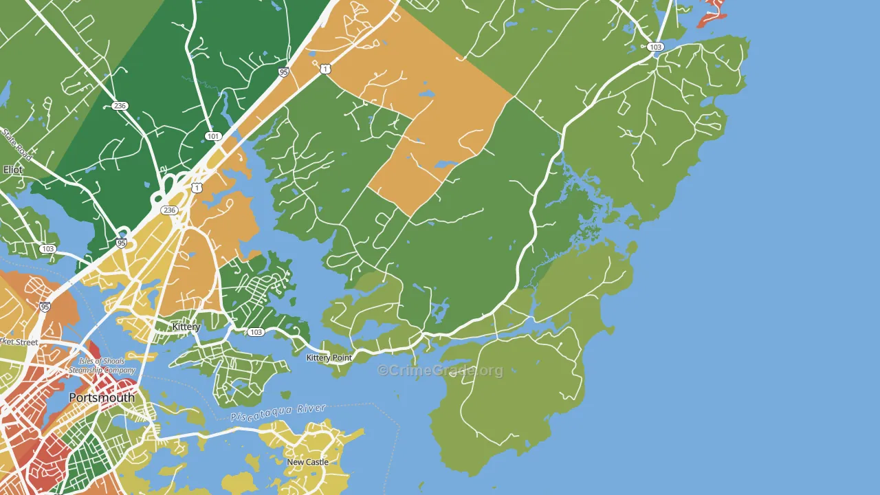 Kittery Point, ME Map of Burglary Rates