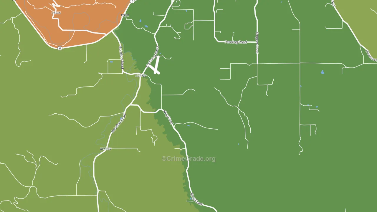Klaber, WA Map of Burglary Rates