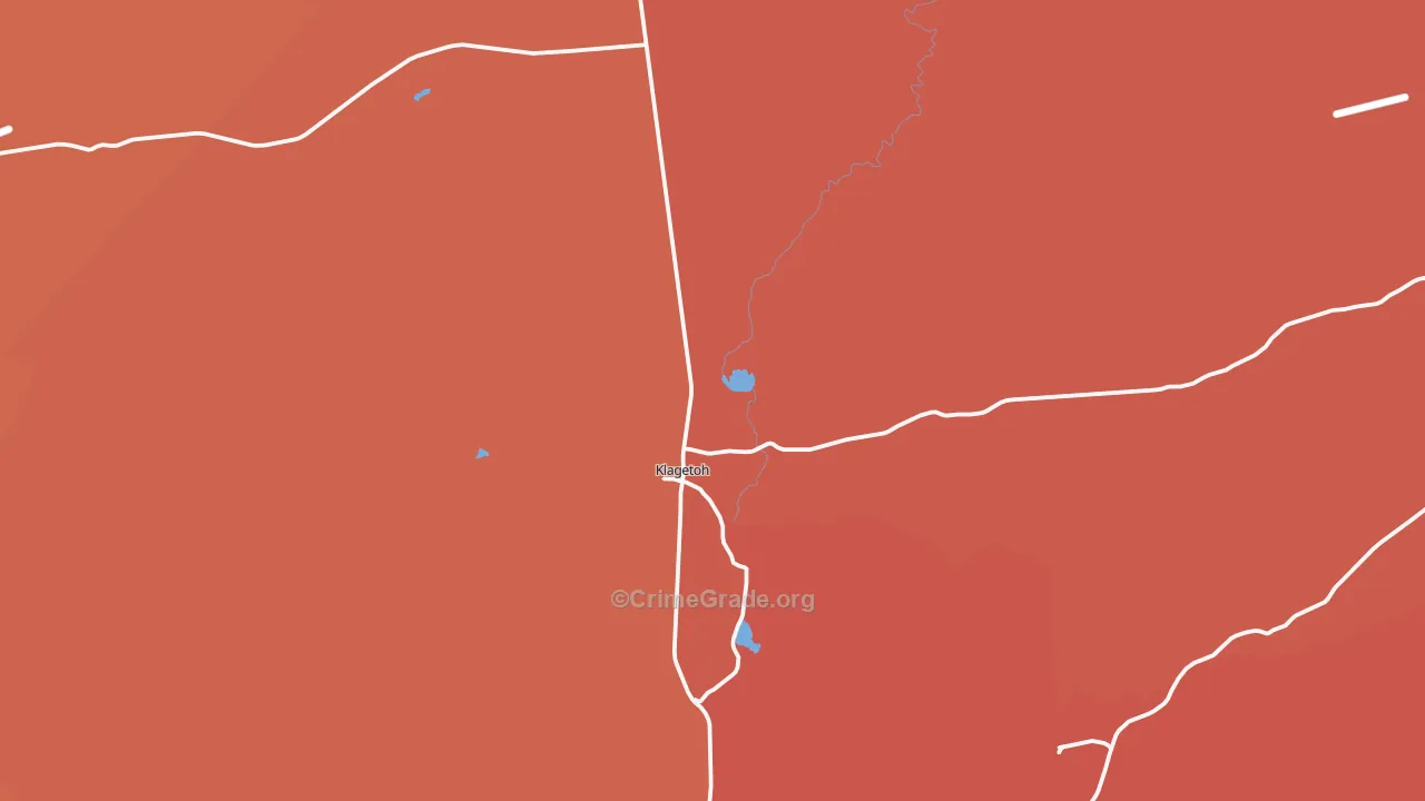 Klagetoh, AZ Map of Burglary Rates
