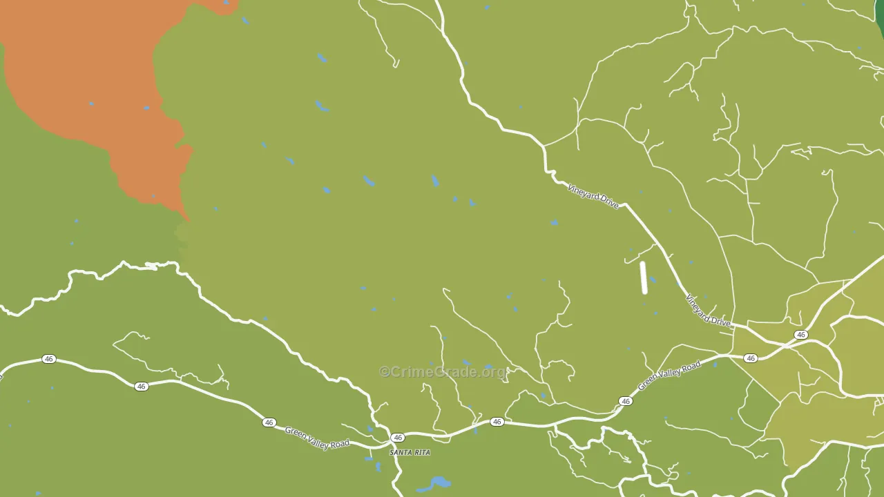 Klau, CA Map of Burglary Rates