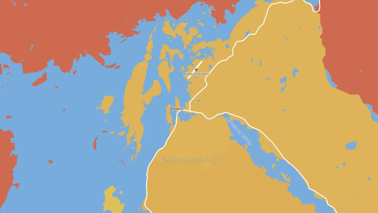 Klawock, AK Map of Burglary Rates