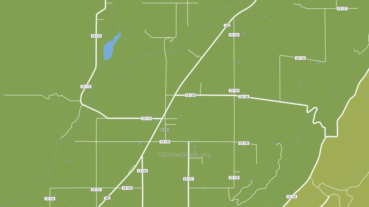 Kline, CO Map of Burglary Rates
