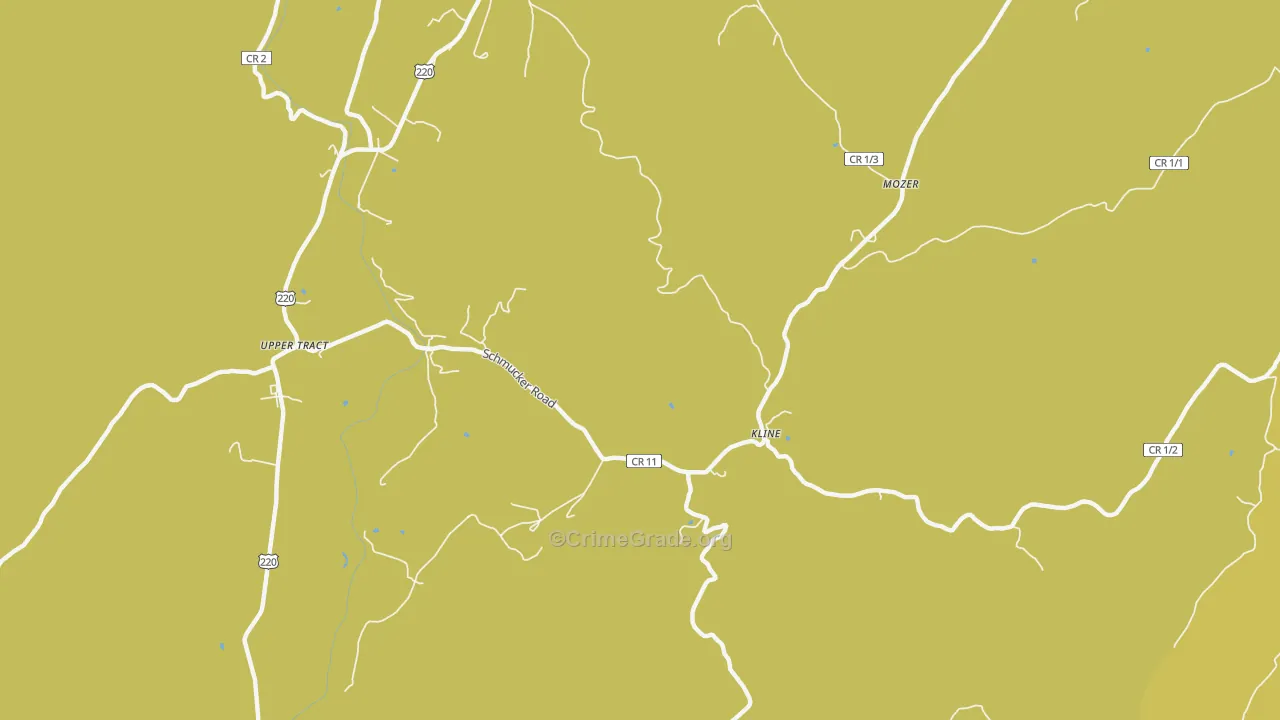 Kline, WV Map of Burglary Rates