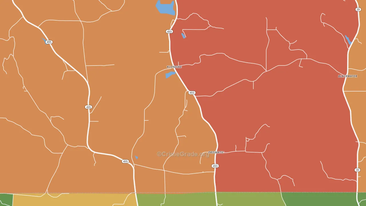 Klondike, MS Map of Burglary Rates