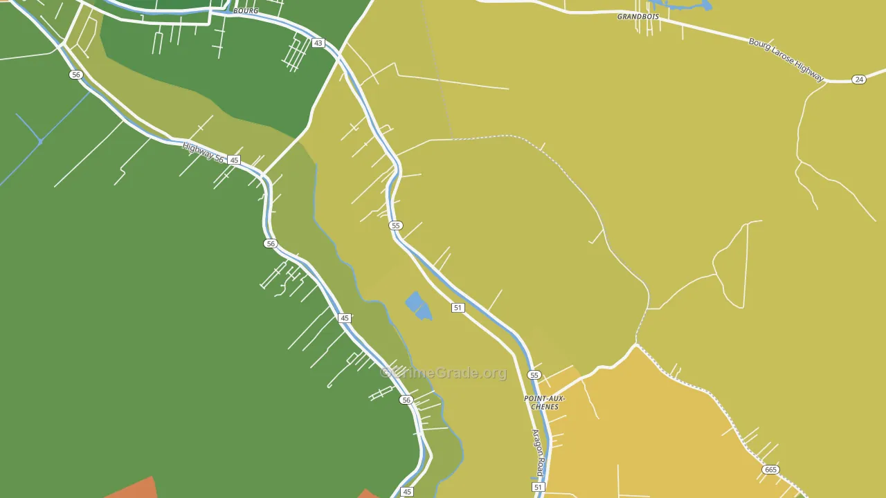 Klondyke, LA Map of Burglary Rates