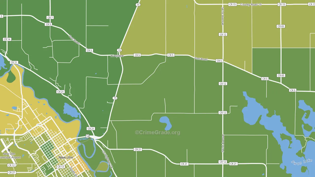 Klossner, MN Map of Burglary Rates