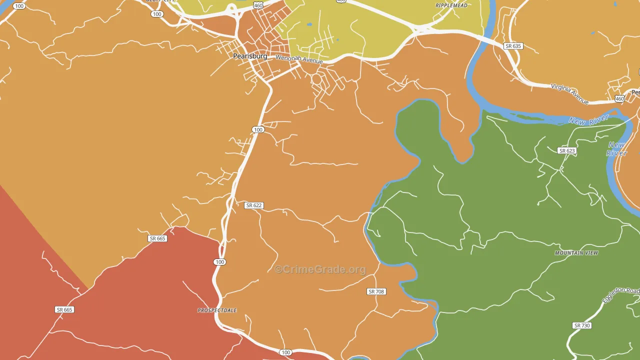 Klotz, VA Map of Burglary Rates