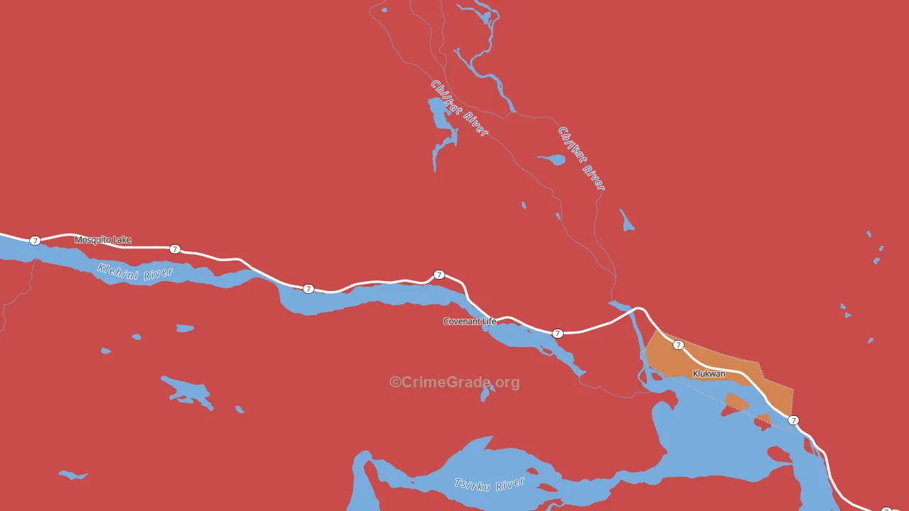 Klukwan, AK Map of Burglary Rates