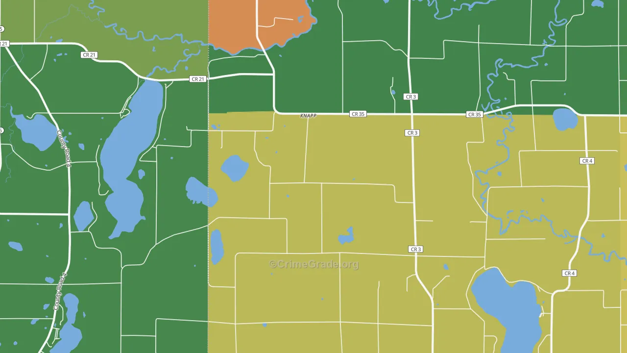 Knapp, MN Map of Burglary Rates