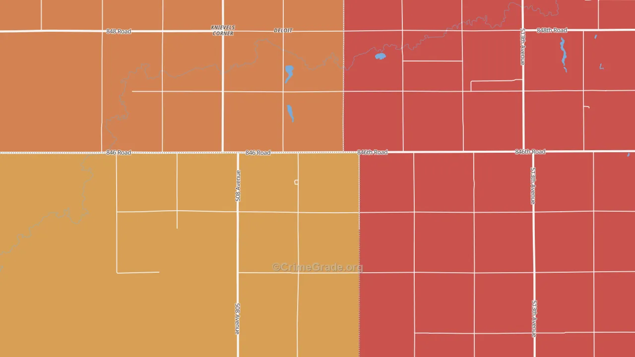Knievels Corner, NE Map of Burglary Rates
