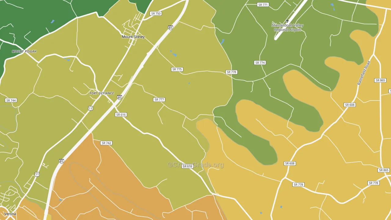 Knightly, VA Map of Burglary Rates