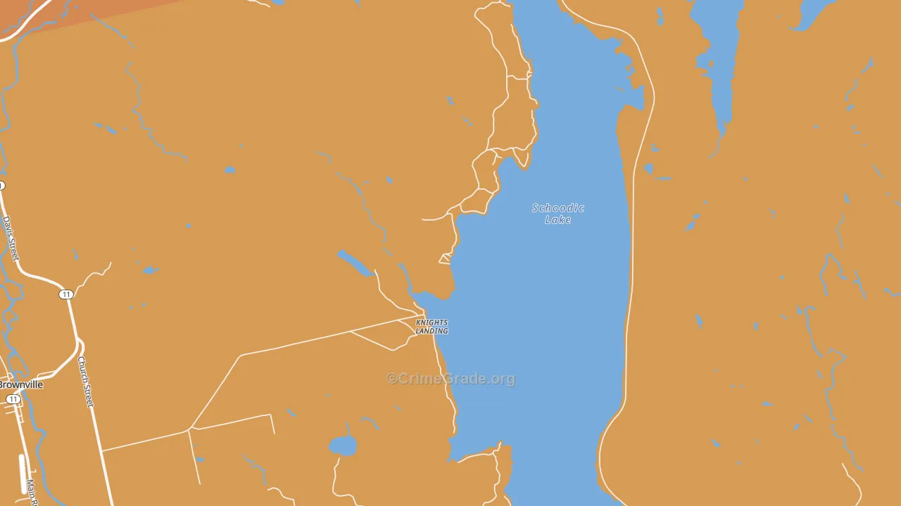 Knights Landing, ME Map of Burglary Rates