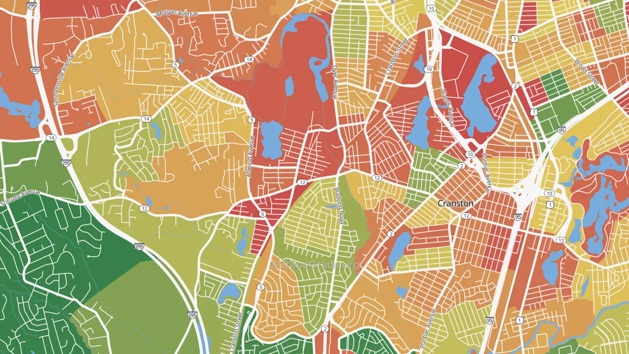 Knightsville, Cranston, RI Map of Burglary Rates