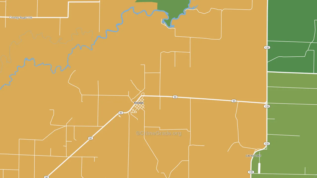 Knobel, AR Map of Burglary Rates