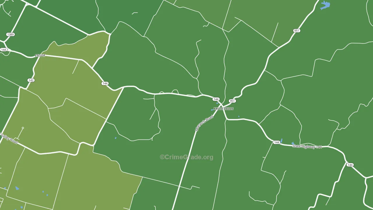 Knottsville, KY Map of Burglary Rates