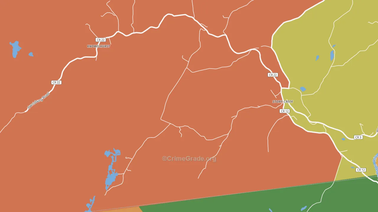 Knowelhurst, NY Map of Burglary Rates