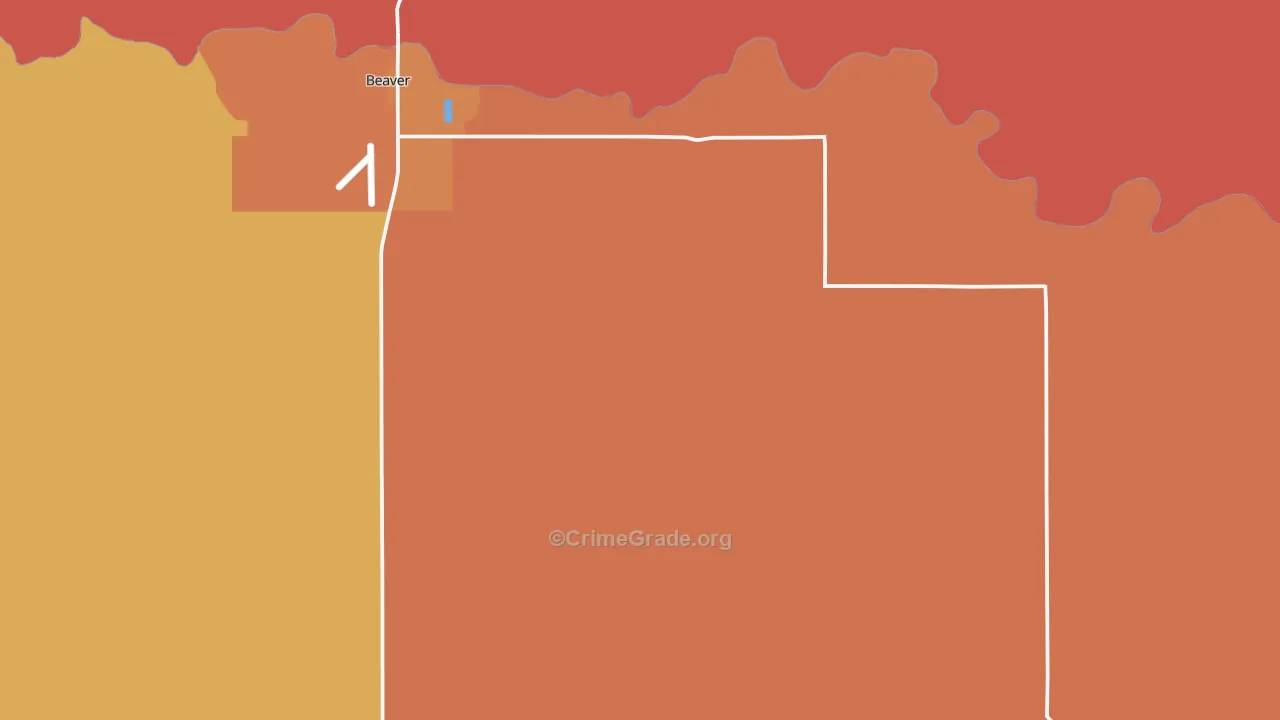 Knowles, OK Map of Burglary Rates