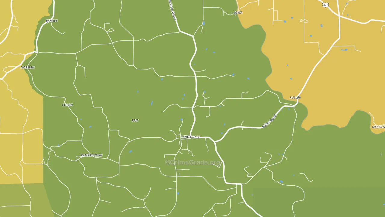 Knox Dale, PA Map of Burglary Rates