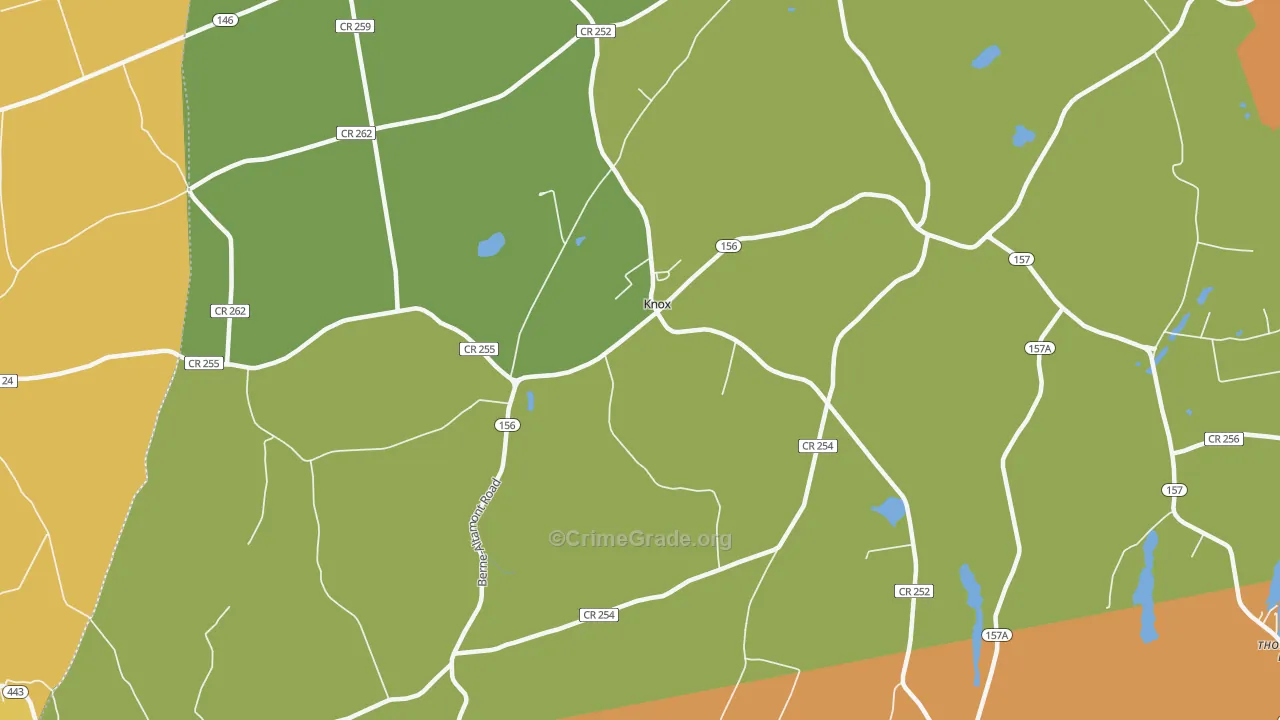 Knox, NY Map of Burglary Rates
