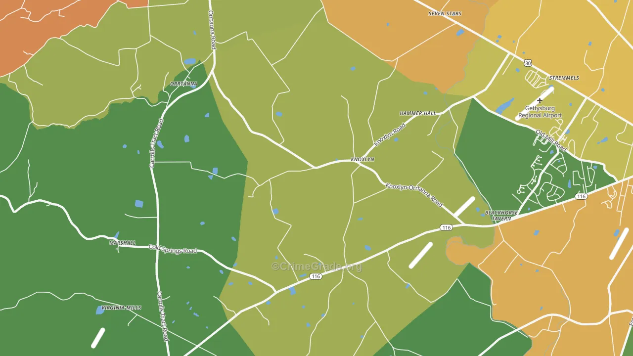Knoxlyn, PA Map of Burglary Rates