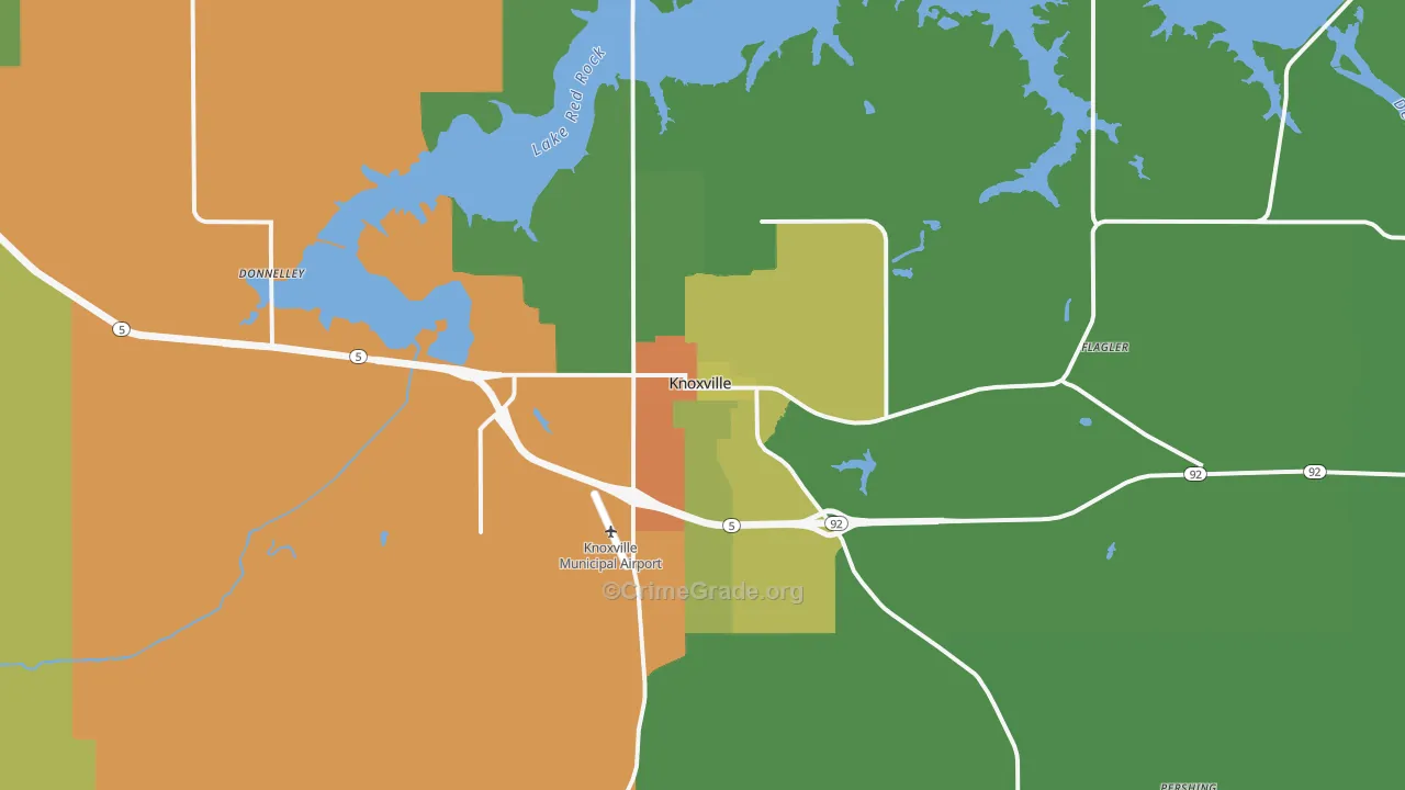 Knoxville, IA Map of Burglary Rates