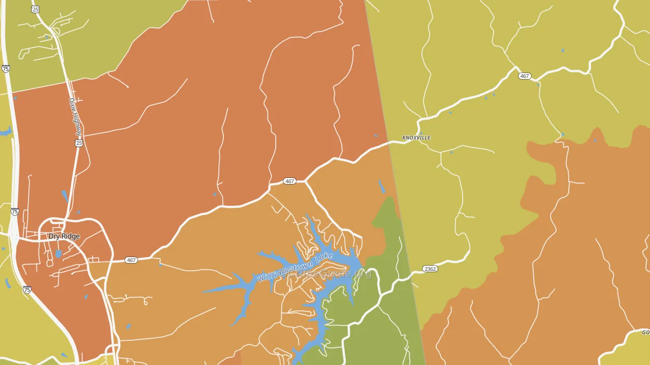 Knoxville, KY Map of Burglary Rates