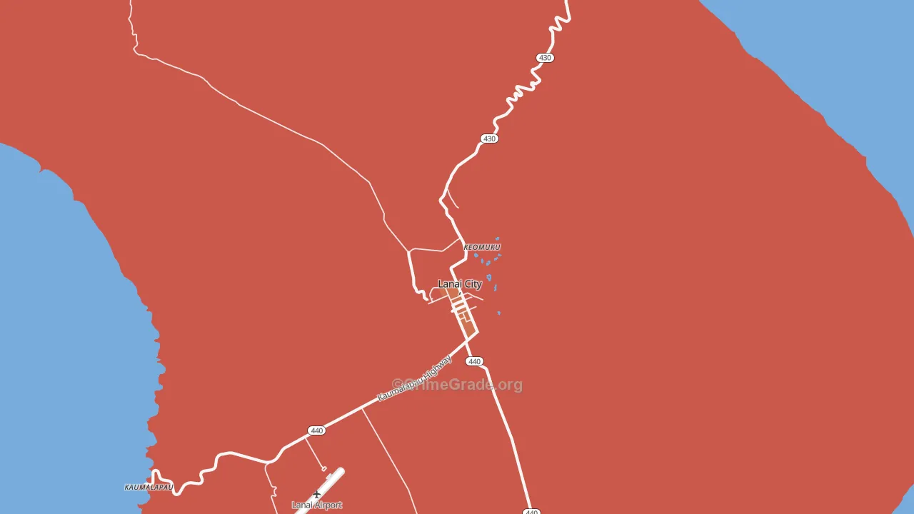 Koele, HI Map of Burglary Rates
